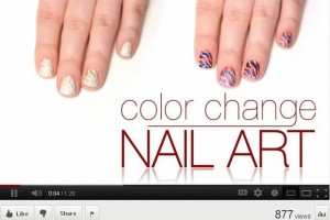 color change nail art using ruby slipper and starry night polishes