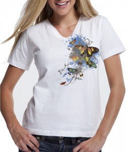 Del Sol Splash Butterfly Color Change Shirt With Sun