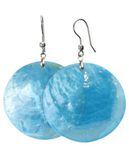 Large Blue Shell Color Changing Earrings
