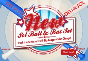color changing sol ball and bat set by del sol