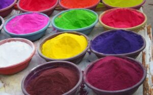 bowls of colorful dye mixes