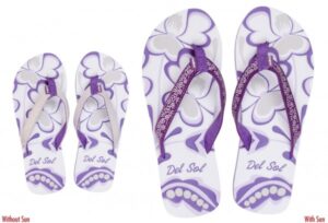 color-changing Soles flip-flops for women